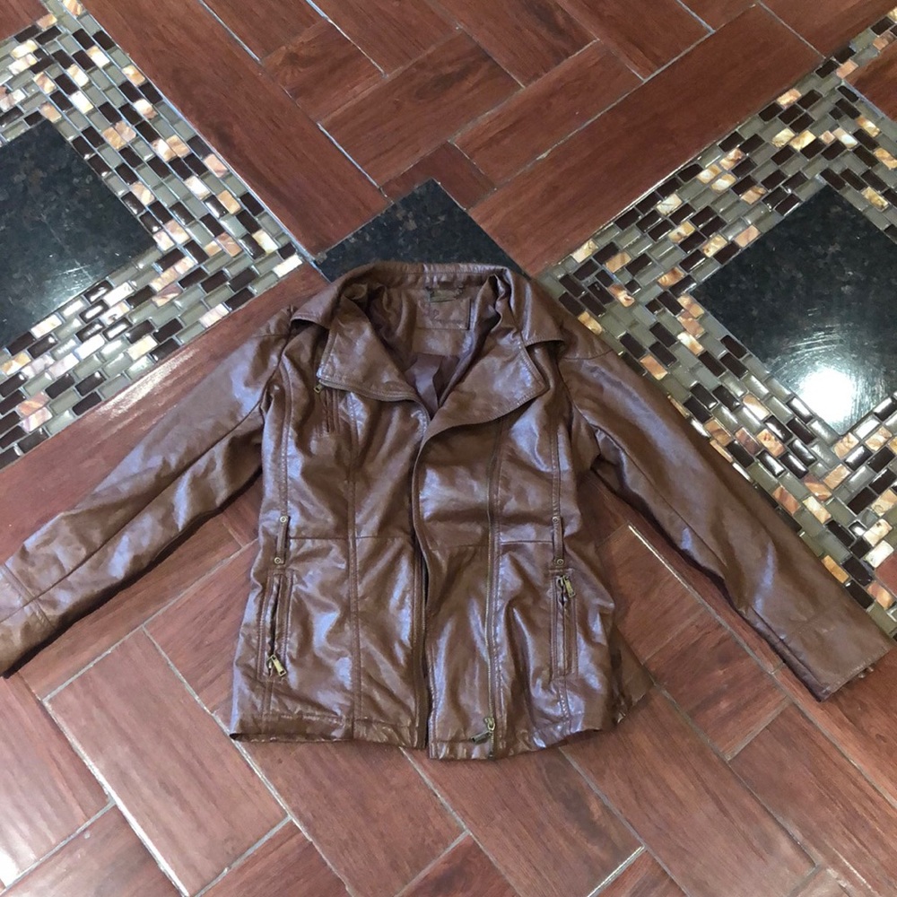 Brown leather jacket!